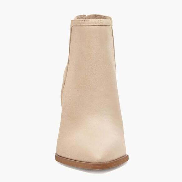 Juliet Holy Light Sand Beige High Heel Pointed Toe Booties Women's Size 8.5 - Picture 2 of 11
